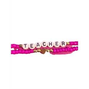 NEW LASTING IMPRESSIONS women's teacher valentine bracelet gift set in pink & go